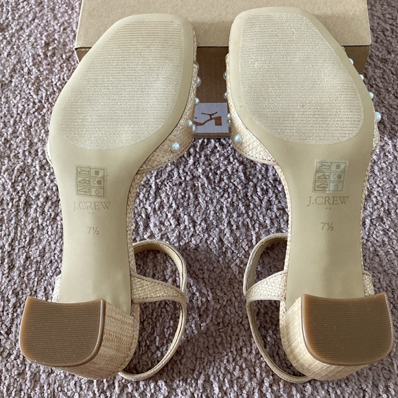 JCrew Factory pearl woven heeled sandals - Picture 6 of 6